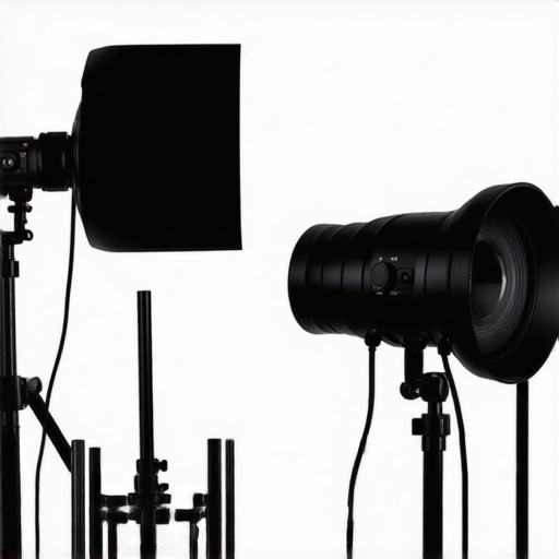 Artistic Lighting for Content Creation Creative lighting setup with softboxes and color gels for mood enhancement