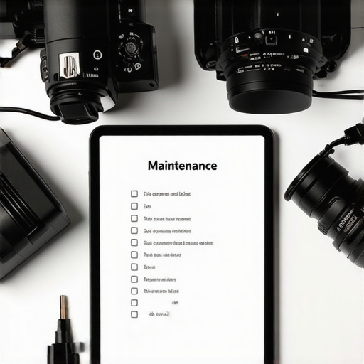 A creator's studio with camera, microphone, and lighting, showcasing maintenance and diagnostic tools