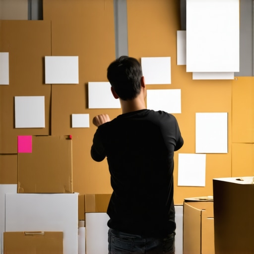 DIY Light Spill Control Setup Person adjusting cardboard barriers and flags for studio lighting