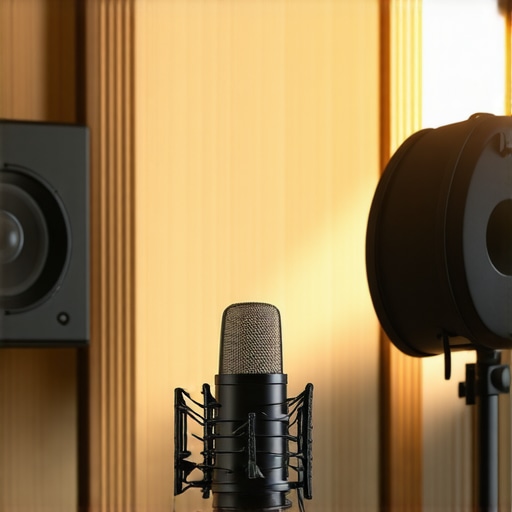 A professional creator studio with diffused lighting and acoustic treatments