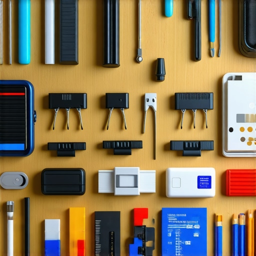 Organized Creator Workspace with Maintenance Tools Photo of a creator's workspace with cleaning supplies, cable management, and camera accessories neatly arranged.