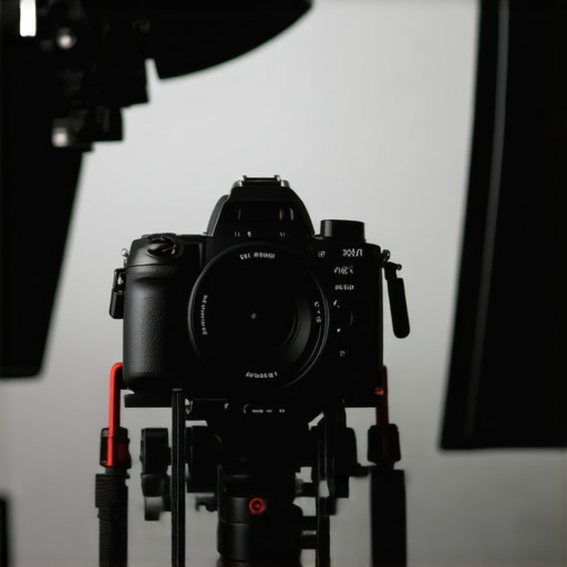 Content creator cleaning and inspecting camera and microphone equipment