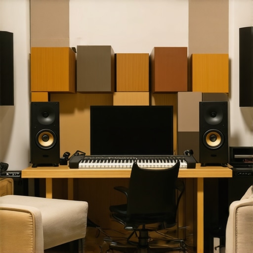 DIY Acoustic Treatment Setup Acoustic panels and soft furnishings in a small recording studio