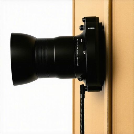 Close-up of homemade cardboard barn doors attached to studio light demonstrating light control