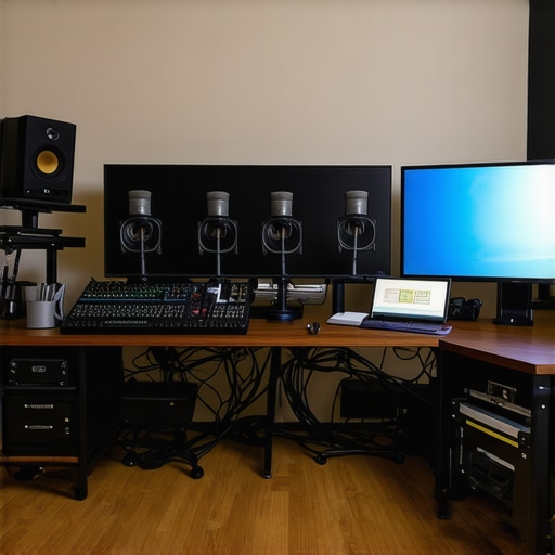 A clean and organized content creator's studio reflecting good maintenance and setup practices.