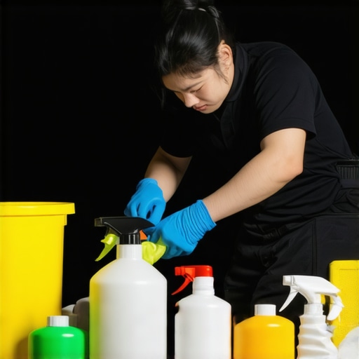 A content creator cleaning microphones and inspecting camera gear in a studio environment.