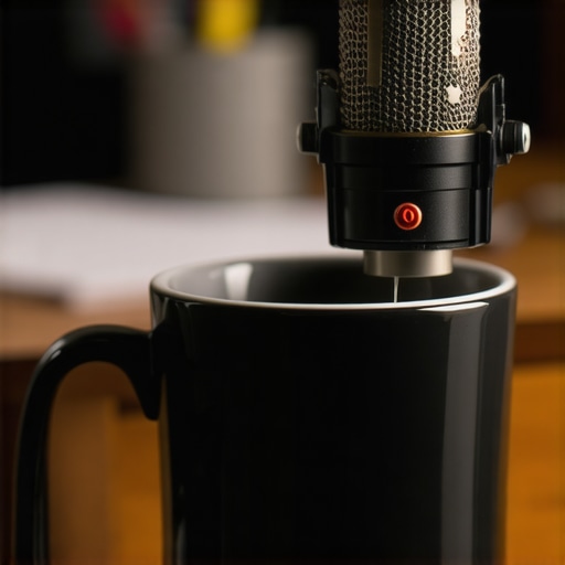 The Coffee Mug Trick for Holding Lav Mics on Desks