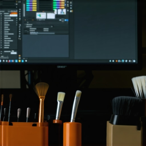 A workspace with microfiber cloths, screwdriver, and computer screen showing clean system status.