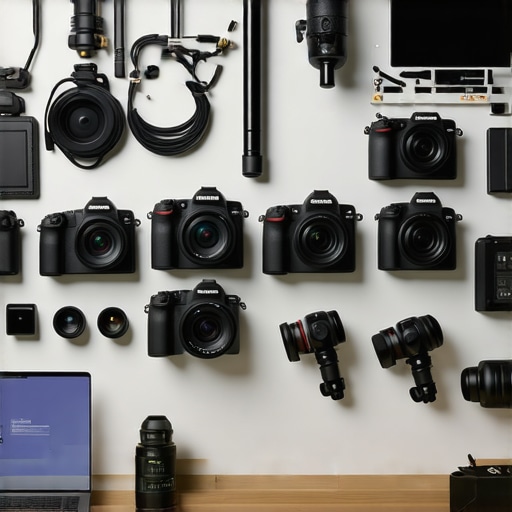 A tidy, professional creator studio with well-maintained equipment and organized cables
