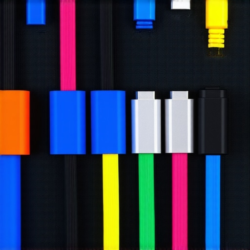Neatly arranged cables secured with clips and sleeves in a creator's studio