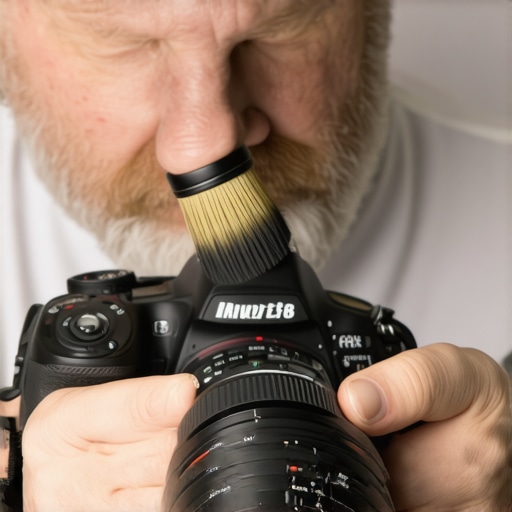 A person carefully cleaning a camera sensor using a sensor cleaning kit.