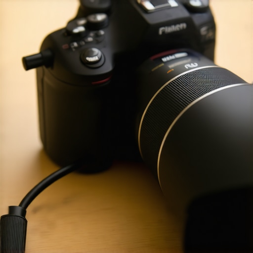 A professional content creator's studio setup with a high-wattage USB-C charger powering a camera.