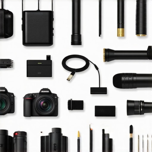 A well-organized creator workspace with cleaning and maintenance tools ready for equipment upkeep