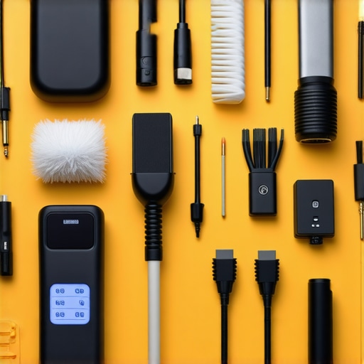 A tidy studio workspace showing tools and equipment used for gear maintenance and calibration.