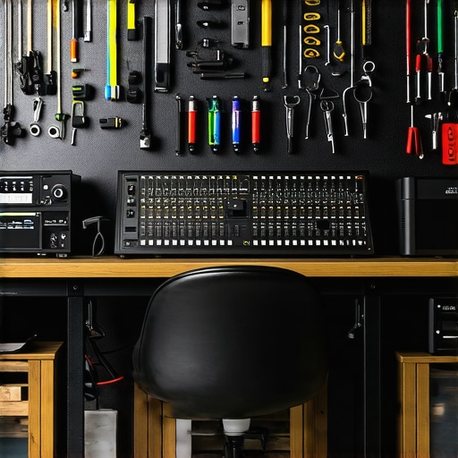 A tidy creator studio showing clean, well-maintained microphones, cameras, and lighting setup, ready for long-term use.