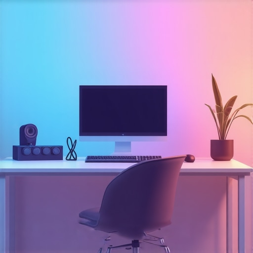 RGB Lighting in Creator Studio Studio setup with RGB lights highlighting background and creating vibrant atmosphere.
