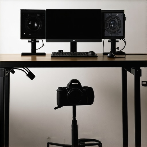 Achieving Depth in a Creator Studio A demonstration of the Depth Move where a creator desk is positioned away from the background wall.