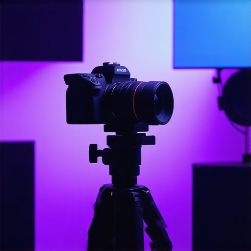 A professional cinema camera in a treated studio environment demonstrating advanced setup techniques.