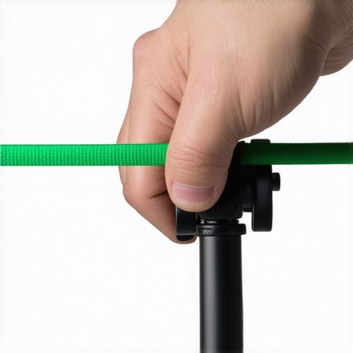 Close up of a hand using a rubber band for smooth tripod panning