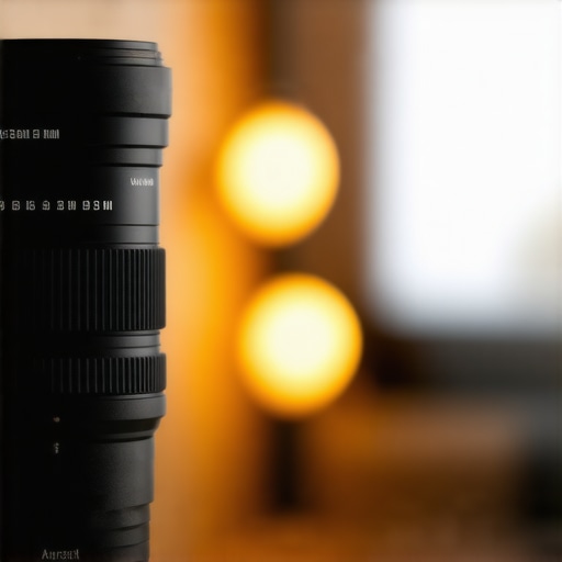 Close up of a camera lens showing shallow depth of field for content creators