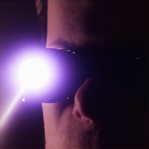 A person inspecting a mirrorless camera sensor for dust using a flashlight hack.