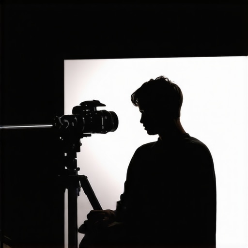 A professional creator studio showing negative fill lighting and an invisible microphone placement