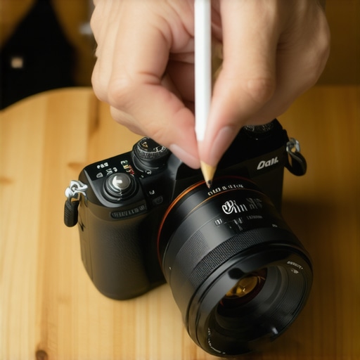 A content creator performing maintenance on a camera battery using the eraser hack.