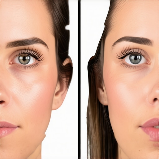 Comparison of amateur flat lighting and professional cinematic studio lighting techniques.