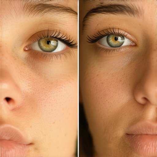 A split screen showing the difference between bad over-lighting and professional contrast in a video studio.