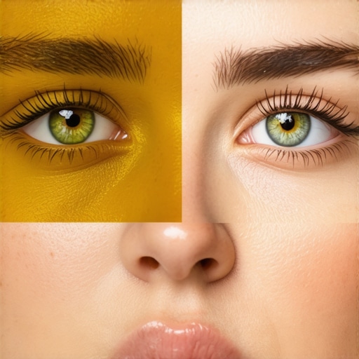 Side-by-side comparison of skin tones under different CRI lighting qualities in a video studio.
