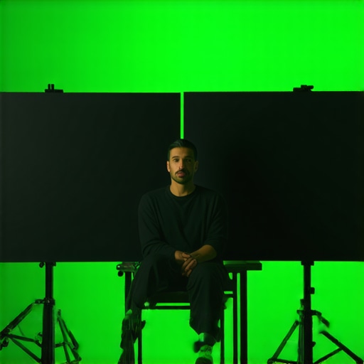 Creator using black boards to block color reflections for better video quality.