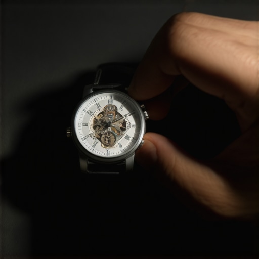 Close-up of a macro photography setup using aluminum foil as a reflector to highlight details on a mechanical watch.