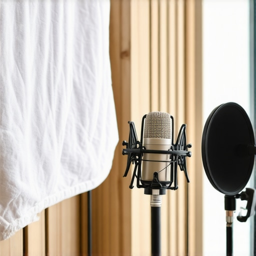 DIY Room Treatment for Better Audio Creator using blankets and towels as acoustic treatment for a home studio
