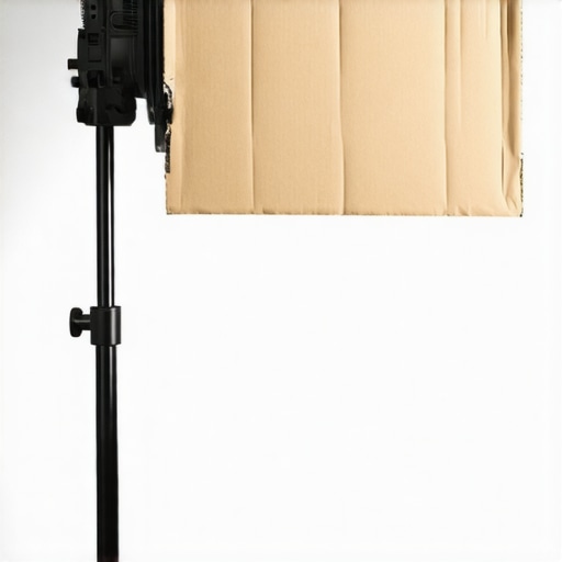 Using a cardboard flag to control light spill in a home studio