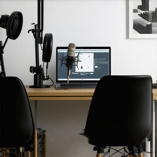 Bed pillows used as acoustic treatment in a home creator setup
