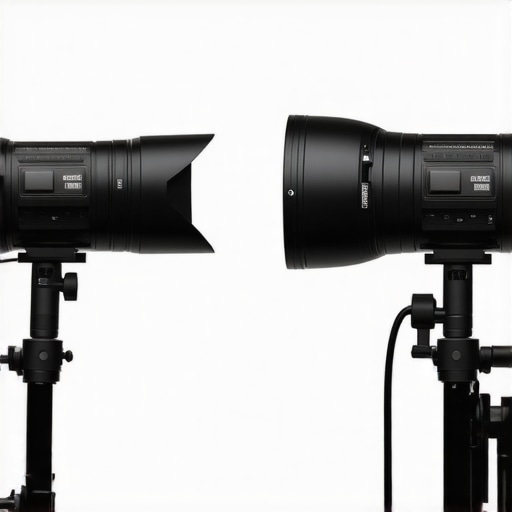 Direct vs Diffused Studio Lighting Comparison Comparison of harsh direct lighting and soft diffused lighting in a content creator studio