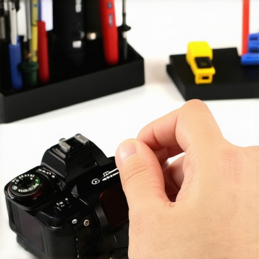 Creator tightening a camera mount for better stability