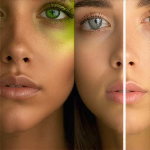 A visual comparison of how color rendering index affects skin tones in video production.