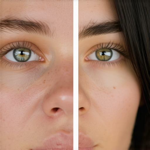 Comparison of professional high CRI lighting and low-quality budget LEDs on skin tones.