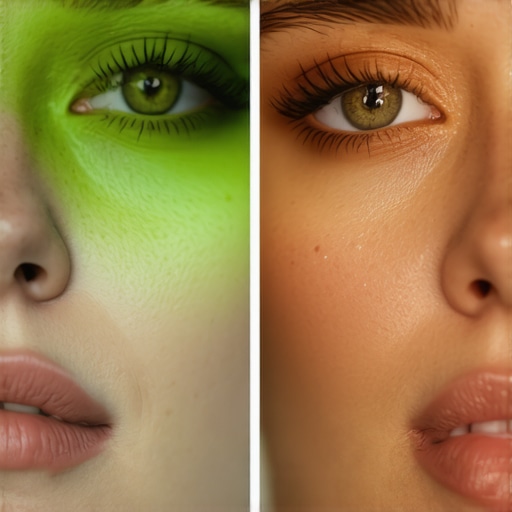 A visual demonstration of how high CRI lighting improves skin tones in video production.