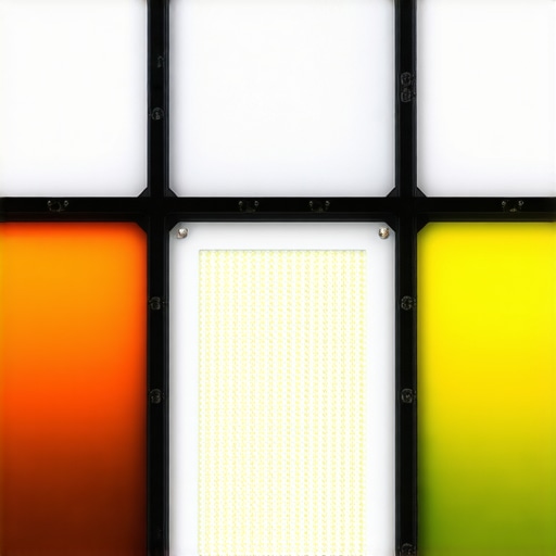 Close up of a professional LED light with CRI 95 rating label