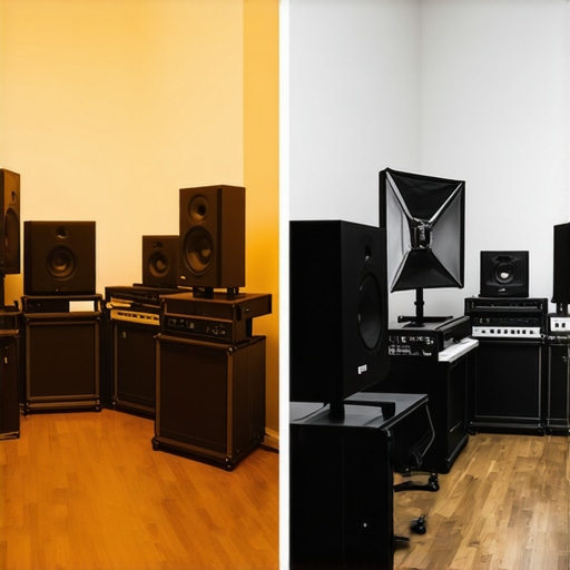 High-End Equipment vs Strategic Studio Setup A visual comparison showing how room treatment and lighting angles matter more than the price tag of content creator gear.