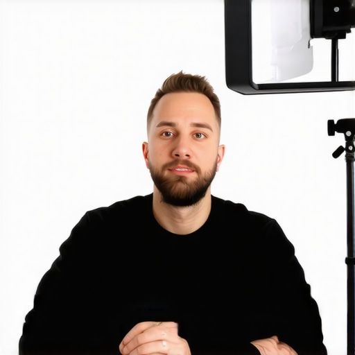 Ideal Key Light Proximity for Video Creators A softbox light placed close to a content creator at their desk setup