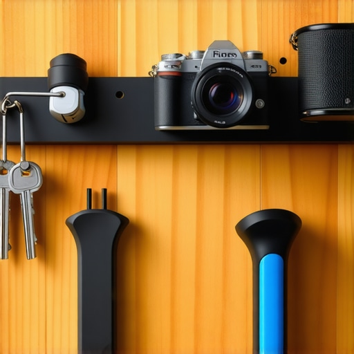 A magnetic strip on a studio wall holding camera maintenance tools and hex keys.