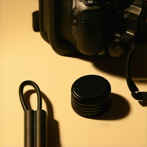 Organized camera gear and cables in a professional content creator studio