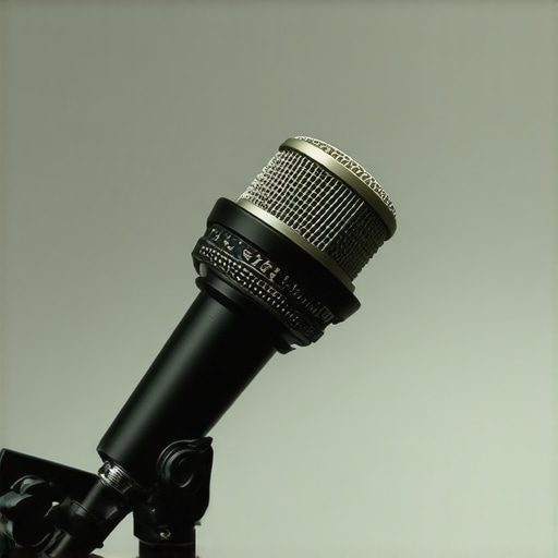 A professional microphone in an untreated room showing sound reflections bouncing off walls.