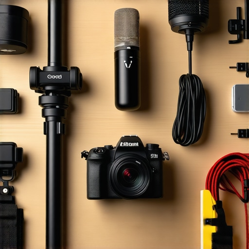 A clean and organized professional creator workspace with managed cables and studio gear.