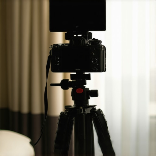 A close up of a camera monitoring hack using a mirror to see the screen from the front