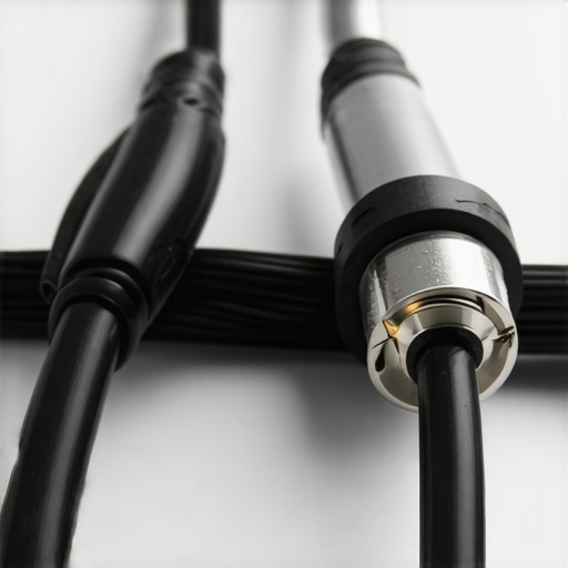 XLR cable and power cable crossing at a 90-degree angle to prevent audio interference.