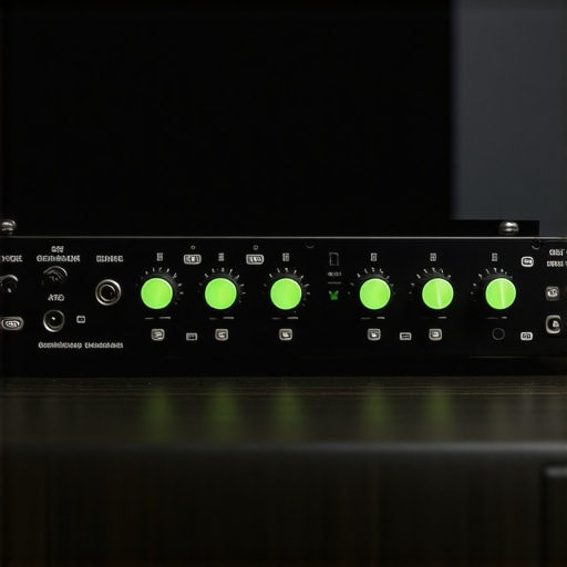 Close up of an audio interface with XLR cables for content creation.